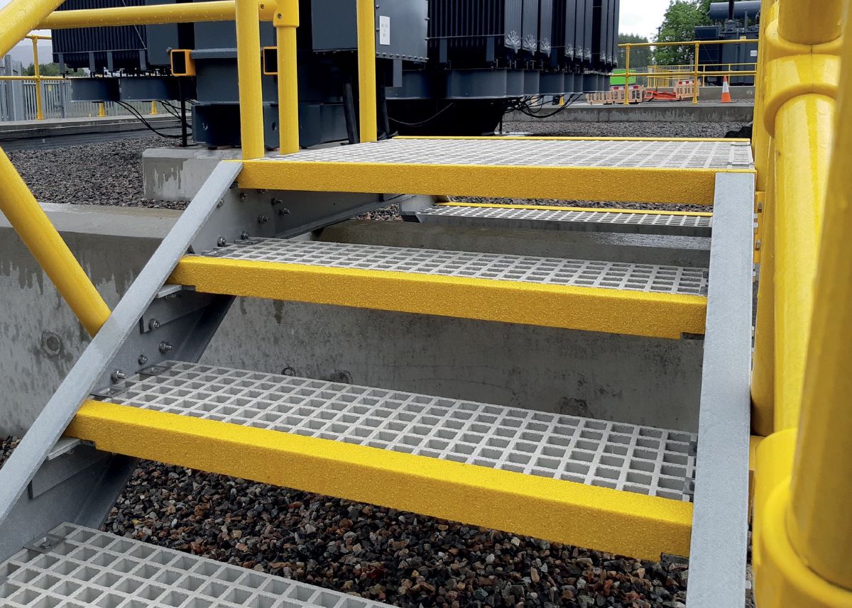 55mm x 55mm Anti-Slip Stair Nosing (Yellow, Black, White)