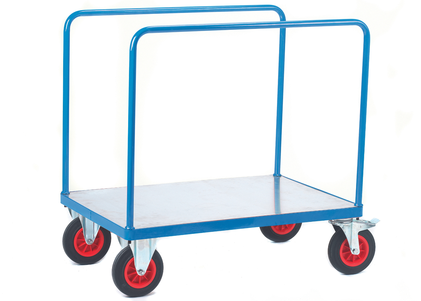Galvanised Metal Platform Truck - 2 Tubular Sides