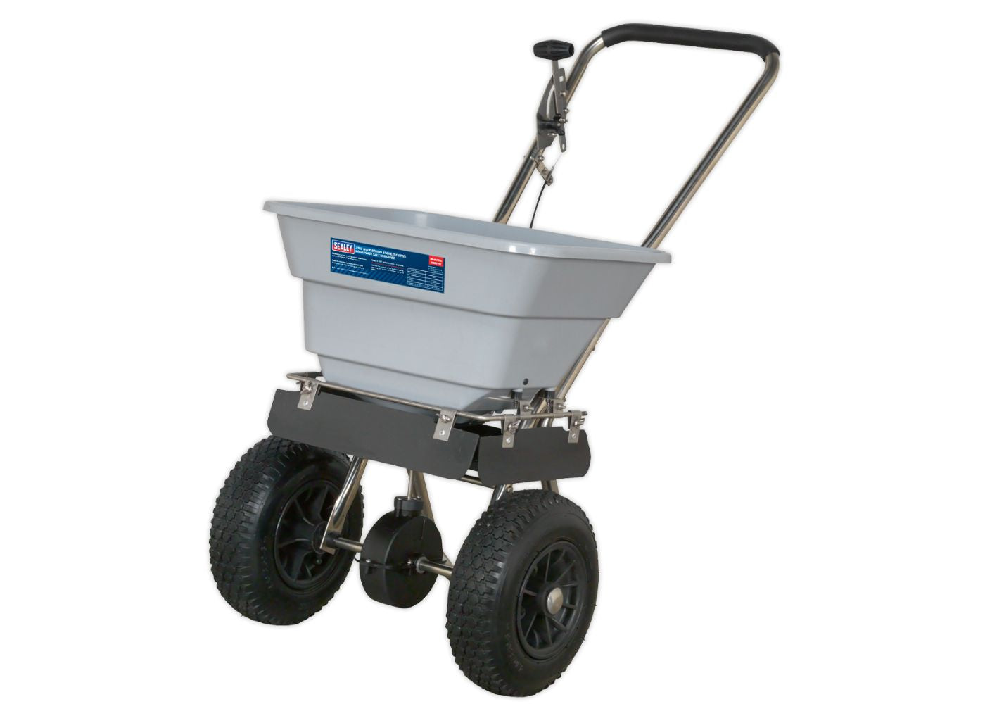 Heavy-Duty 37kg Stainless Steel Walk Behind Broadcast Grit Spreader